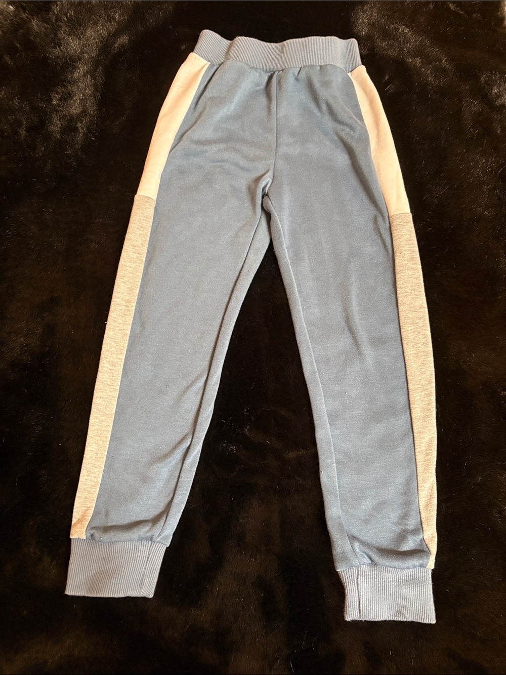 Kids Blue and Cream Athletic Jogger Pants